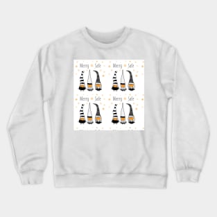 Christmas Gnomes Wearing Face Masks. Merry and Safe Crewneck Sweatshirt